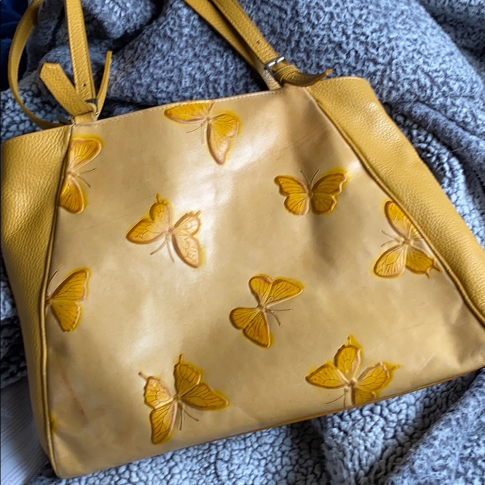 Claudia Firenze leather butterfly handbag purse